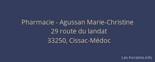 Pharmacie - Agussan Marie-Christine