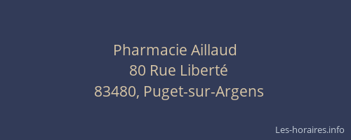 Pharmacie Aillaud