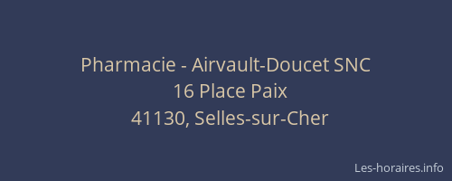 Pharmacie - Airvault-Doucet SNC