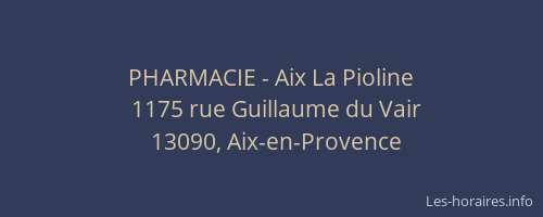 PHARMACIE - Aix La Pioline