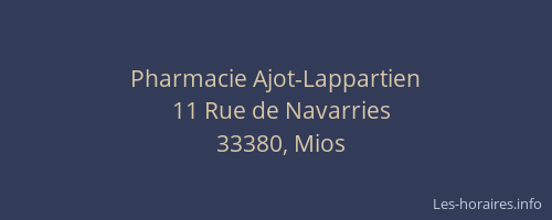 Pharmacie Ajot-Lappartien