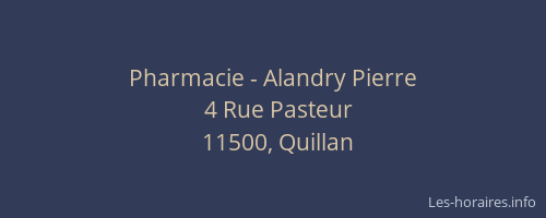 Pharmacie - Alandry Pierre