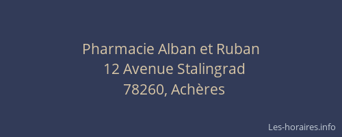 Pharmacie Alban et Ruban