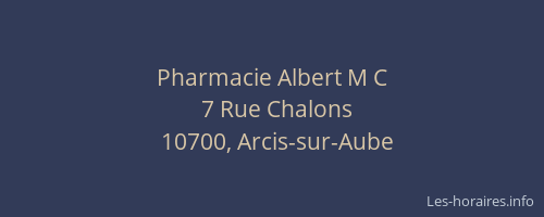 Pharmacie Albert M C