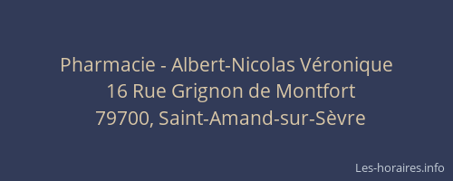 Pharmacie - Albert-Nicolas V&eacute;ronique