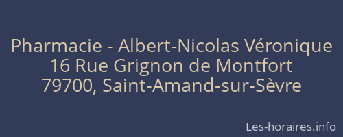 Pharmacie - Albert-Nicolas Véronique