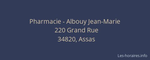 Pharmacie - Albouy Jean-Marie