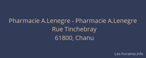 Pharmacie A.Lenegre - Pharmacie A.Lenegre