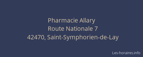 Pharmacie Allary