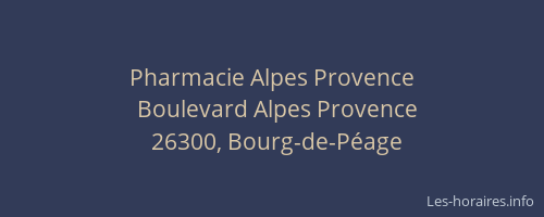 Pharmacie Alpes Provence