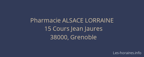 Pharmacie ALSACE LORRAINE