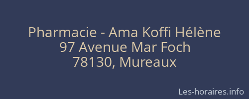 Pharmacie - Ama Koffi Hélène