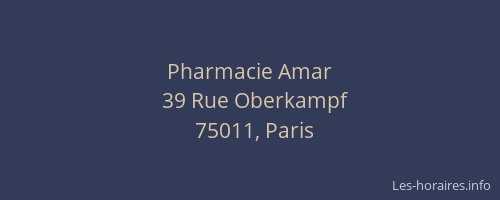 Pharmacie Amar