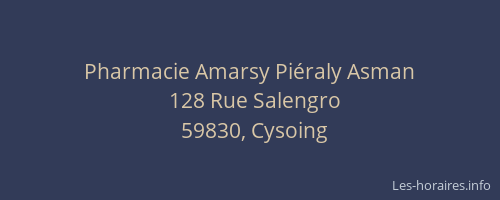 Pharmacie Amarsy Piéraly Asman