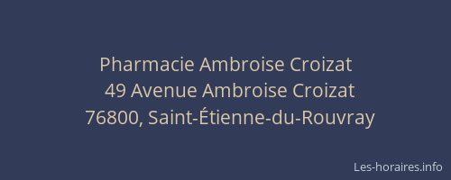 Pharmacie Ambroise Croizat