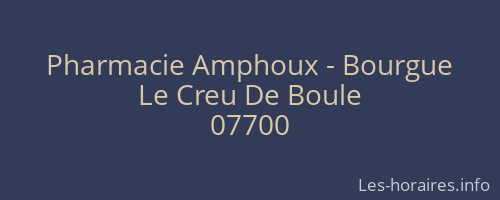 Pharmacie Amphoux - Bourgue