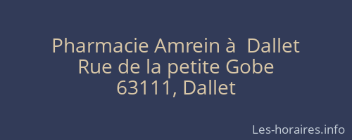 Pharmacie Amrein à  Dallet