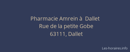 Pharmacie Amrein à  Dallet