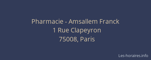 Pharmacie - Amsallem Franck