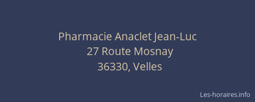 Pharmacie Anaclet Jean-Luc