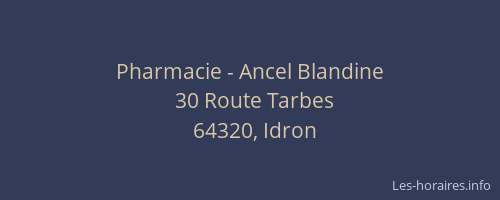 Pharmacie - Ancel Blandine