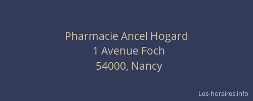Pharmacie Ancel Hogard
