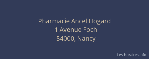 Pharmacie Ancel Hogard