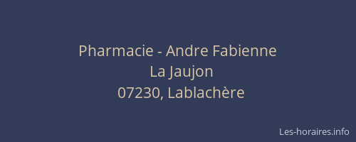 Pharmacie - Andre Fabienne