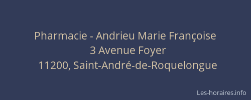 Pharmacie - Andrieu Marie Fran&ccedil;oise
