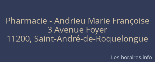 Pharmacie - Andrieu Marie Françoise