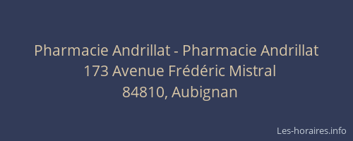 Pharmacie Andrillat - Pharmacie Andrillat