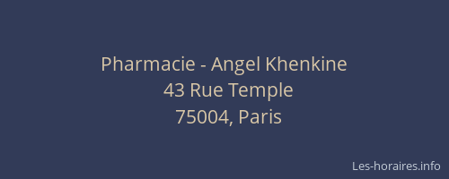 Pharmacie - Angel Khenkine