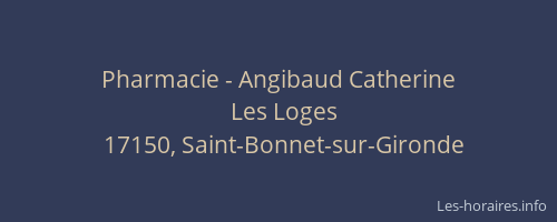 Pharmacie - Angibaud Catherine