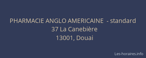 PHARMACIE ANGLO AMERICAINE  - standard