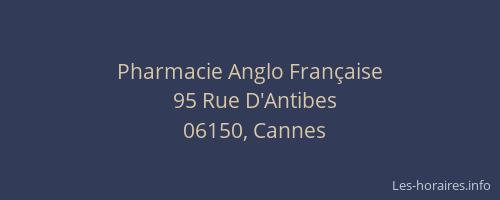 Pharmacie Anglo Française