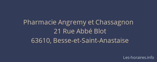 Pharmacie Angremy et Chassagnon