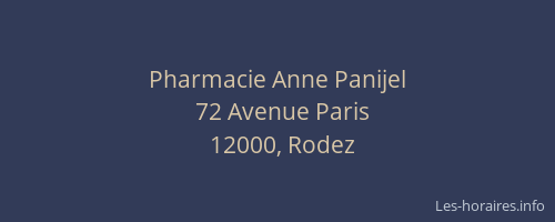 Pharmacie Anne Panijel