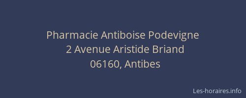 Pharmacie Antiboise Podevigne