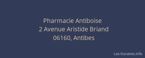 Pharmacie Antiboise