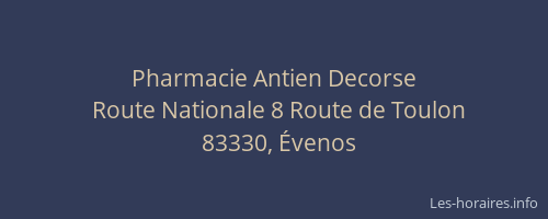 Pharmacie Antien Decorse
