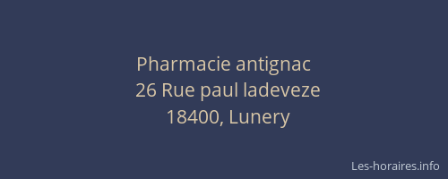 Pharmacie antignac