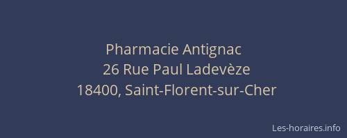 Pharmacie Antignac