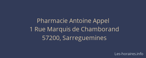 Pharmacie Antoine Appel