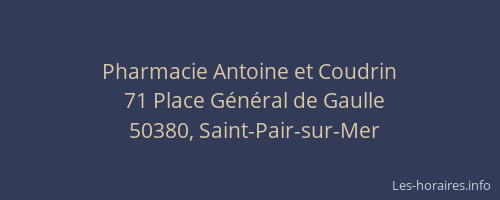 Pharmacie Antoine et Coudrin