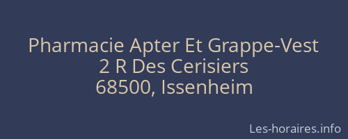 Pharmacie Apter Et Grappe-Vest