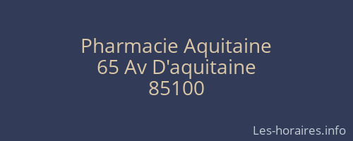 Pharmacie Aquitaine