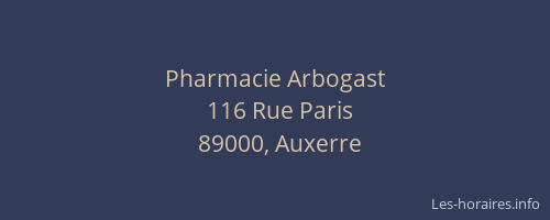 Pharmacie Arbogast