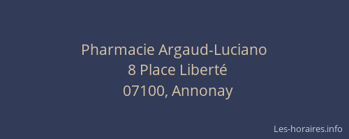 Pharmacie Argaud-Luciano