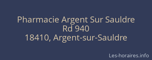 Pharmacie Argent Sur Sauldre