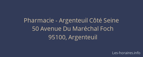 Pharmacie - Argenteuil Côté Seine
